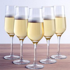 Set of 6 Champagne Glasses 220ml Flute Glasses Prosecco, Cava & Sparkling Wine