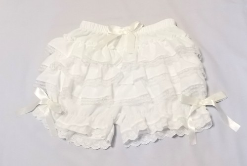 Ladies white can - white, frilly