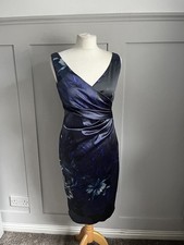 Coast Strapless Floral Satin Midi Dress – UK 8 – Blue & Navy