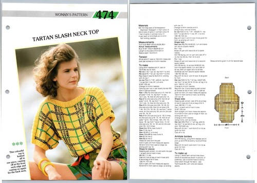 Tartan slash neck - tartan, top
