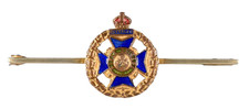 World War Two Kings Crown The Rifle Brigade Enamel Sweetheart Brooch Badge
