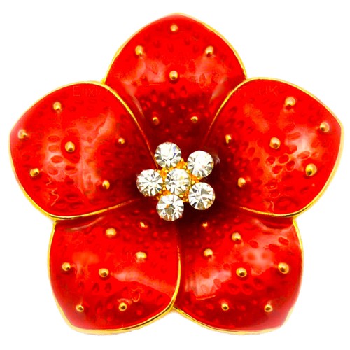 Red brooches pins large - red,