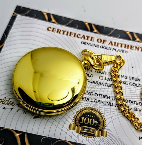 24k gold plated plain quartz - gold,