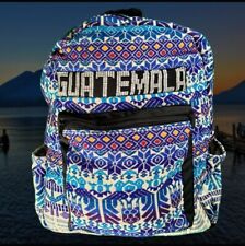Embroidered 'GUATEMALA' Boho Backpack - Knitted Hippie Purse Canvas Bag - Comfy 