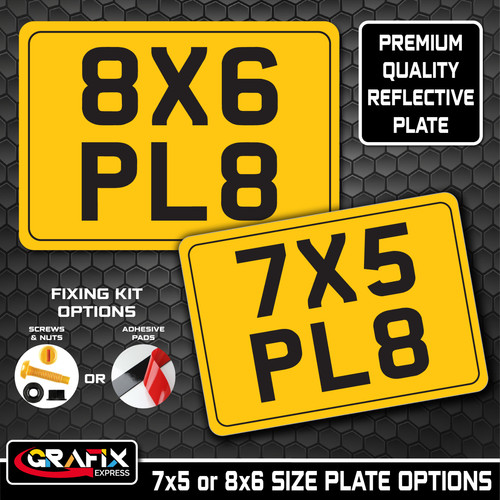 7x5 8x6 show number plate - number,