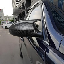 Carbon Fiber Wing Mirror Cover Caps For BMW E90 E92 E93 E81 E87 05-07 PRE-LCI