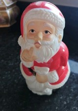 Vintage plastic blow mold santa  christmas musical rotating wind up Hong Kong 73