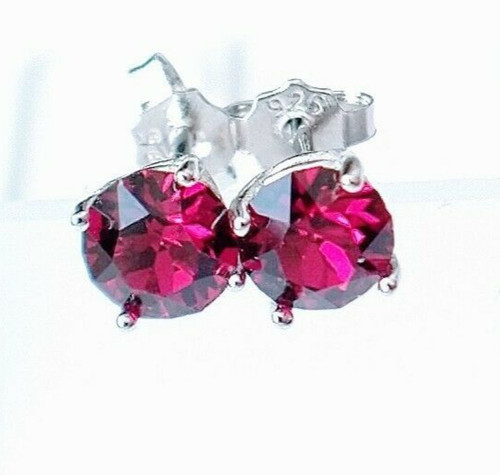 Ruby stud earrings - ruby, 925