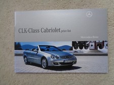 Mercedes-Benz CLK-Class Cabriolet (Incl.CLK 63 AMG) - Price List/Brochure - 2008