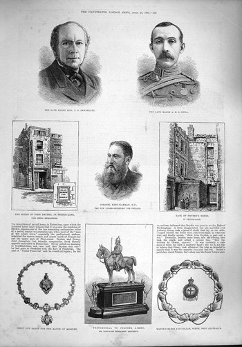 Old antique print 1887 - old,
