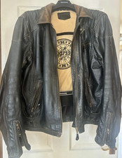 Halvarssons Spitfire Classic Leather Motorcycle Jacket Size UK 46 EU 56