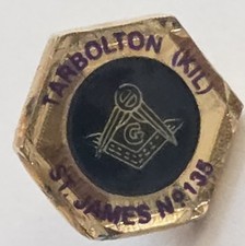 Masonic TARBOLTON KILWINNING St James Lodge No 135 Scotland Pin Badge Scottish
