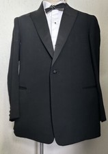 Men’s 1910s 1920s Tuxedo Dinner Jacket Vintage Bespoke Peak Lapel 40 Medium