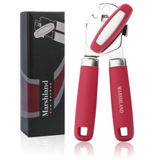 Marshland Stainless Steel Tin Opener with Soft Handle Manual Can Opener - Red