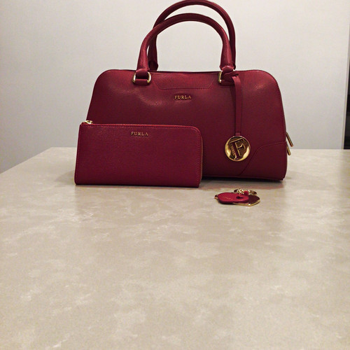 Furla pink leather top handle - furla,