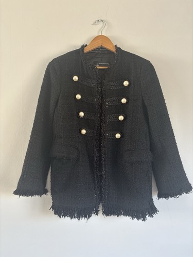 Zara black tweed - zara, military