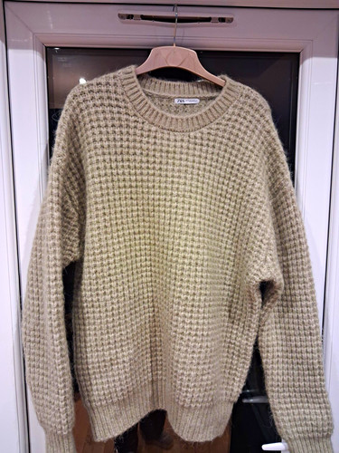 Zara women beige waffle knit - zara, waffle-knit