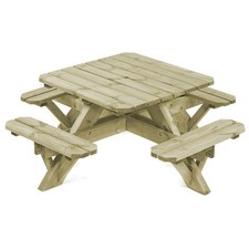 LeisureBench Ambleside Octagonal 8 Seat Wooden Picnic Table - 1850 x 1850