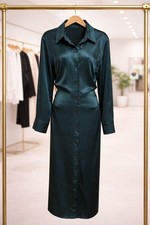 ZARA Satin Maxi Shirt Dress XL