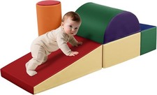 Wilwolfer Indoor Soft Play Equipment for Toddlers: 5 PCS PU Leather Baby Soft P