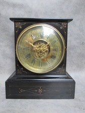 A NICE BLACK SLATE FRENCH OPEN ESCAPMENT TIMEPIECE BY EMILE FARCOT *SERVICED*