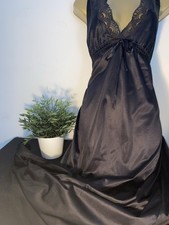 VTG ST MICHAEL SHIMMERY BLACK NYLON NIGHTDRESS/ NEGLIGEE SIZE 14