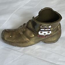 Brass Boot Matchstick Holder Tenby Coat Of Arms Tourist wares 