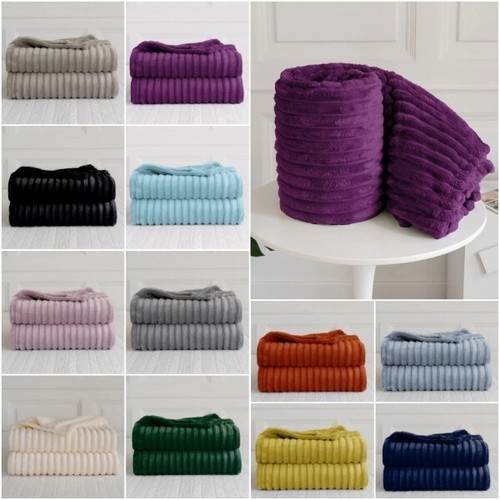Chunky cord ribbed throw - ribbed, over