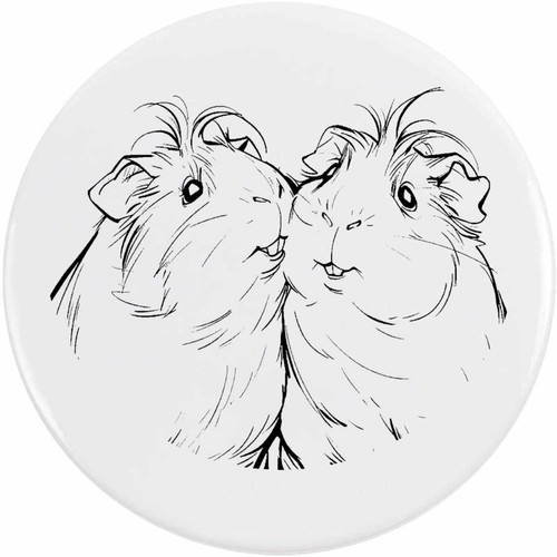 Guinea pig couple button - 'guinea, /