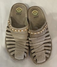 Earth Spirit Womens Slides Shoes Mules Sandals Tan Beads Sierra 2000