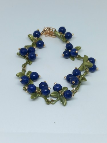 Dark blue berry bead - berry,