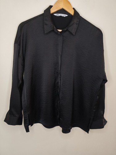 Zara black fluid satin - fluid, long