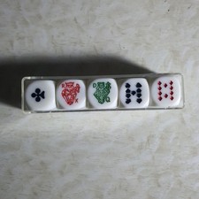 🎲 Vintage Set of Poker Dice Original Box plastic  Complete