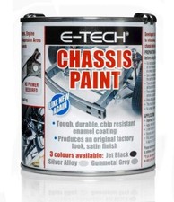 E-TECH Jet Black Chassis Paint Brush On Chip Resistant Car Van Trailer 500ML