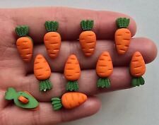 Craft Buttons TEN TINY CARROTS