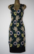 JULIEN MACDONALD BLACK CROCHET FLORAL MIDI PENCIL DRESS SIZE 12 DEBENHAMS