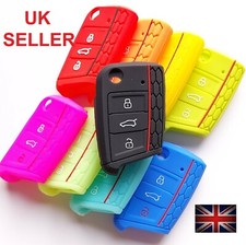 FOR SKODA KEY COVER OCTAVIA FABIA SUPERB SILICONE 3 BUTTON CASE FLIP REMOTE FOB