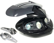 Motorcycle Headlight & Brackets Streetfighter Custom Project Bike Carbon Look