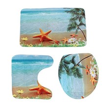 3 Pcs Non-slip Bath Mat Toilet