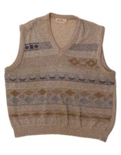 LES CORPS Mens Vest Tank Top IT 54 XL Grey Geometric Polyacrylic BV03