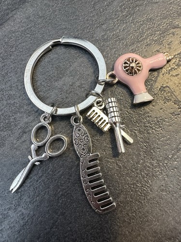 Hairdresser keyring pink - hairdresser,