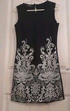 Layers Paris Little Black Dress With Silver Gold Embroidery Size 2 UK 10