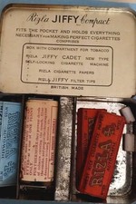 Vintage Rizla Jiffy Cadet Compact Tin with Rolling Machine & Papers