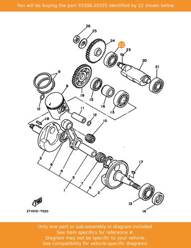 Yamaha bearing 93306 20335 - bearing,, 93306-20335