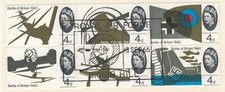 Battle of Britain 4d non-phoshor Used Royal Air Force CDS 1965 ON PIECE (151681)