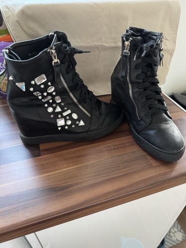 Women black faux - black, leather