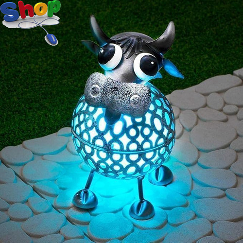 Cow metal scroll solar lights - scroll,