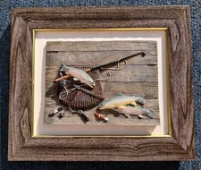 Fly Fishing Framed Plaque Salmon Trout Flies