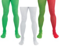 Adult Mens Plus Ladies Elf Pixie Christmas Tights Xmas Fancy Dress Costume Party
