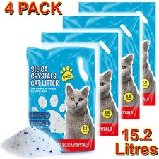 4xCat Litter Silica Crystal Diamonds Non Clumping Great Absorbency Odour Control